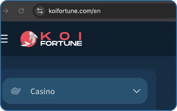 Koifortune 카지노 등록 단계 1